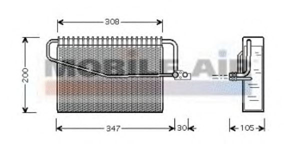 Evaporator, air conditioning 3000V329