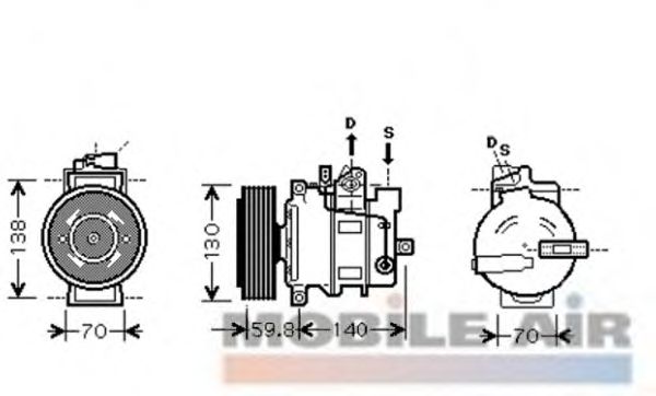 Compressor, airconditioning 0300K295