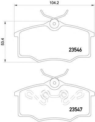 Комплект тормозных колодок, дисковый тормоз 2354601