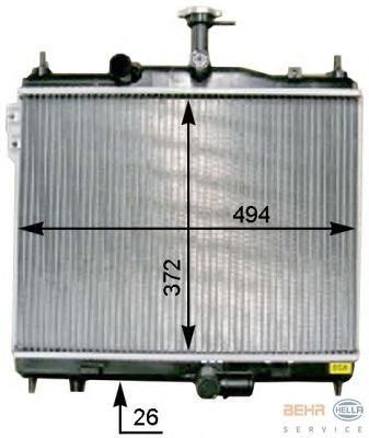 Радиатор, охлаждение двигателя 8MK 376 754-511