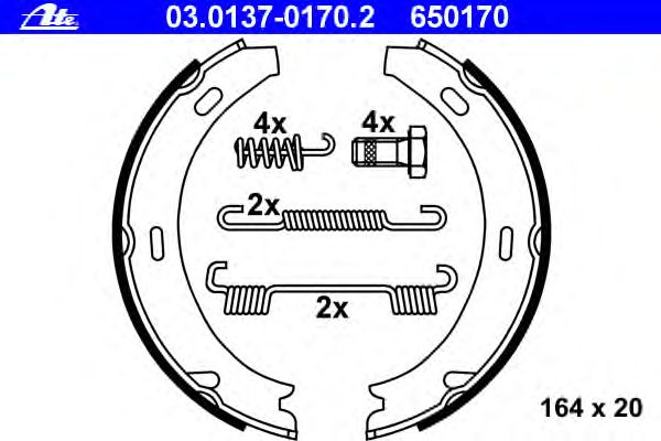 Комплект тормозных колодок, стояночная тормозная система 03.0137-0170.2