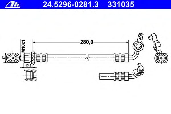 Tubo flexível de travão 24.5296-0281.3