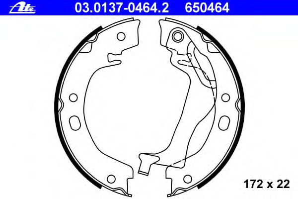 Комплект тормозных колодок, стояночная тормозная система 03.0137-0464.2