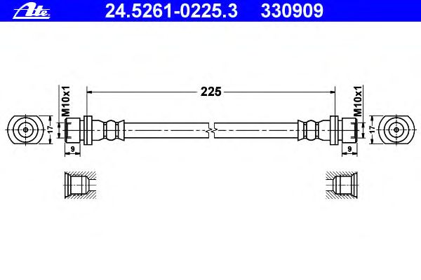 Tubo flexível de travão 24.5261-0225.3
