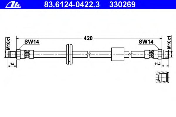 Tubo flexível de travão 83.6124-0422.3