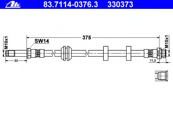 Tubo flexible de frenos 83.7114-0376.3