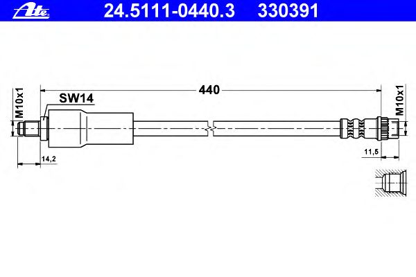 Tubo flexível de travão 24.5111-0440.3