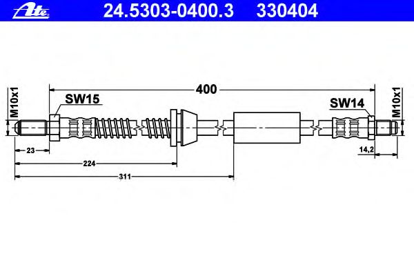 Tubo flexible de frenos 24.5303-0400.3