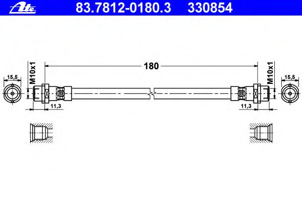 Tubo flexible de frenos 83.7812-0180.3