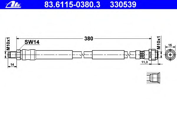 Tubo flexible de frenos 83.6115-0380.3