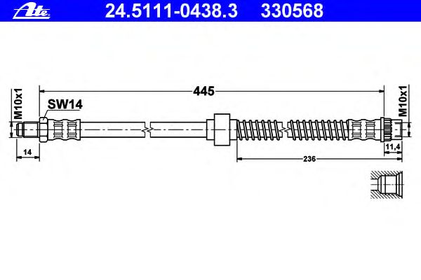 Tubo flexible de frenos 24.5111-0438.3
