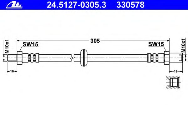 Tubo flexible de frenos 24.5127-0305.3
