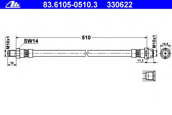 Tubo flexível de travão 83.6105-0510.3