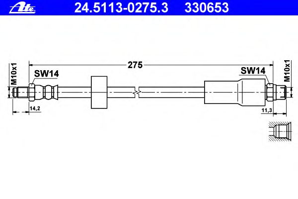 Tubo flexível de travão 24.5113-0275.3