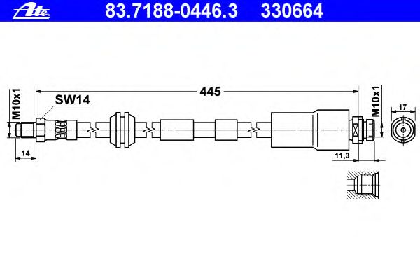 Tubo flexible de frenos 83.7188-0446.3
