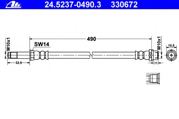 Tubo flexible de frenos 24.5237-0490.3