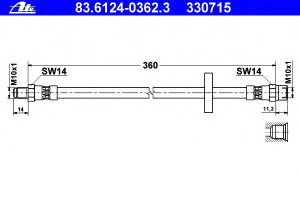 Tubo flexível de travão 83.6124-0362.3