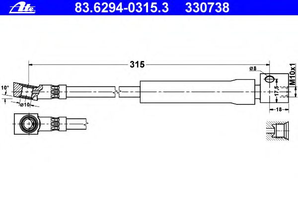 Tubo flexible de frenos 83.6294-0315.3