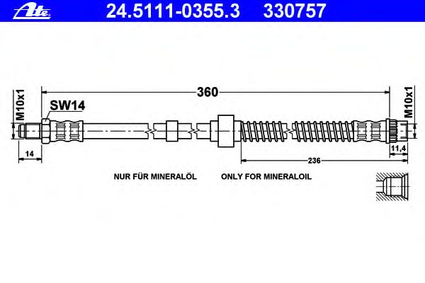 Tubo flexible de frenos 24.5111-0355.3