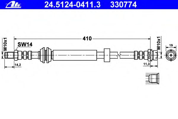 Tubo flexível de travão 24.5124-0411.3