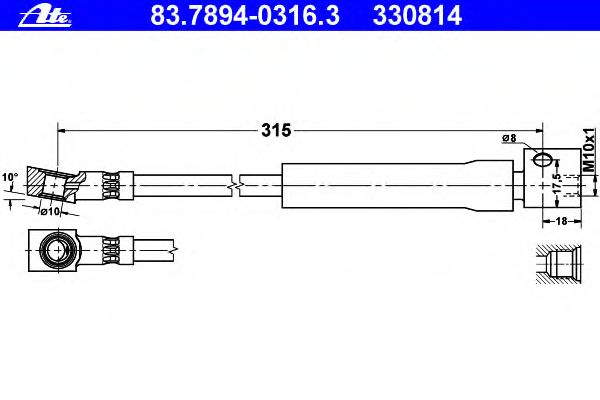 Tubo flexible de frenos 83.7894-0316.3
