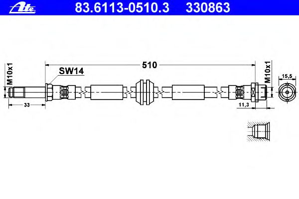 Tubo flexible de frenos 83.6113-0510.3