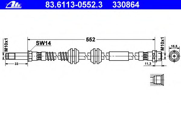 Tubo flexible de frenos 83.6113-0552.3