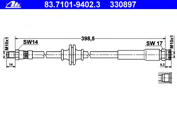 Tubo flexible de frenos 83.7101-9402.3