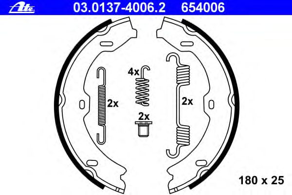 Комплект тормозных колодок, стояночная тормозная система 03.0137-4006.2