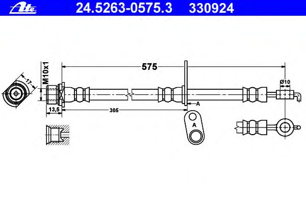 Tubo flexível de travão 24.5263-0575.3