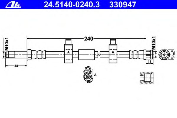 Tubo flexible de frenos 24.5140-0240.3