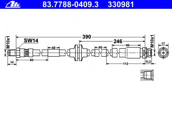 Tubo flexível de travão 83.7788-0409.3