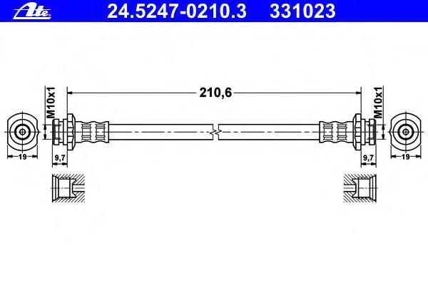Tubo flexible de frenos 24.5247-0210.3