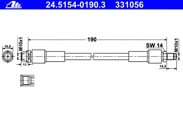 Tubo flexible de frenos 24.5154-0190.3