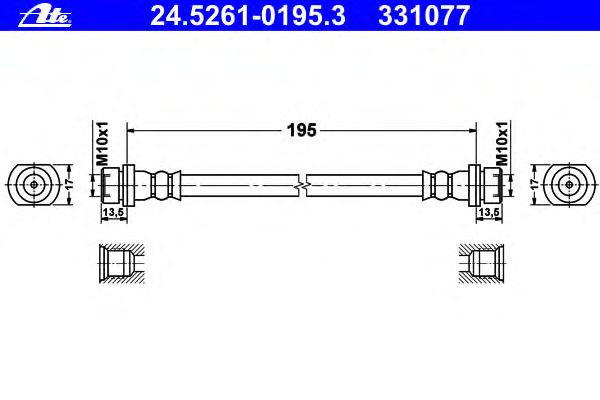 Tubo flexible de frenos 24.5261-0195.3