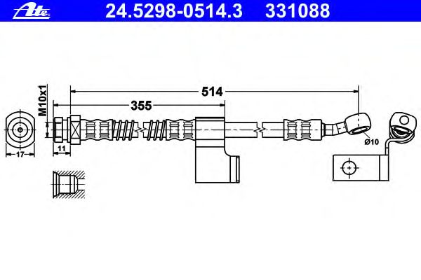 Tubo flexível de travão 24.5298-0514.3