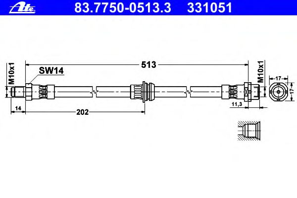 Tubo flexible de frenos 83.7750-0513.3