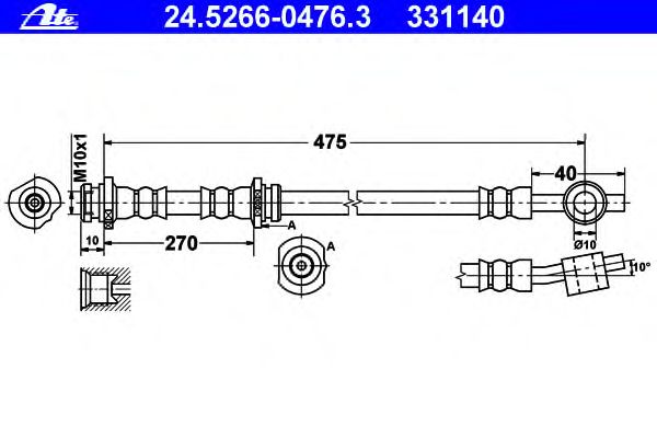 Tubo flexível de travão 24.5266-0476.3