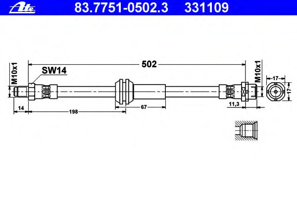 Tubo flexible de frenos 83.7751-0502.3