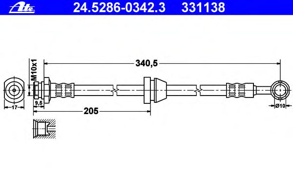 Tubo flexible de frenos 24.5286-0342.3
