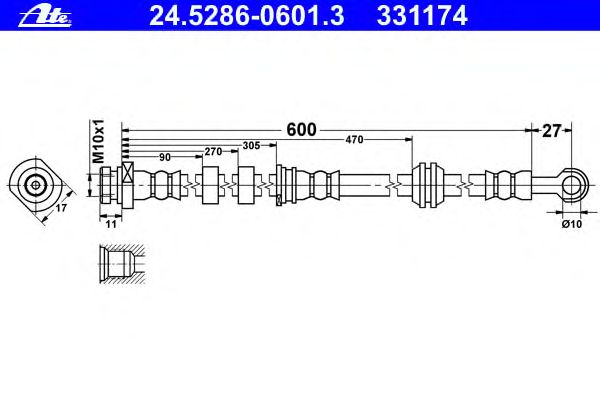 Tubo flexible de frenos 24.5286-0601.3