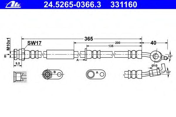 Tubo flexível de travão 24.5265-0366.3