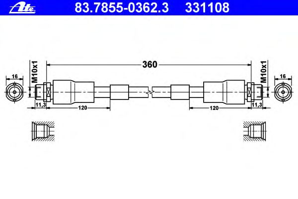 Tubo flexible de frenos 83.7855-0362.3