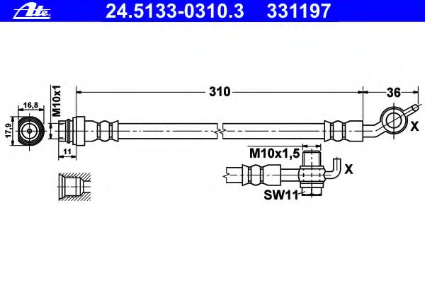 Tubo flexible de frenos 24.5133-0310.3