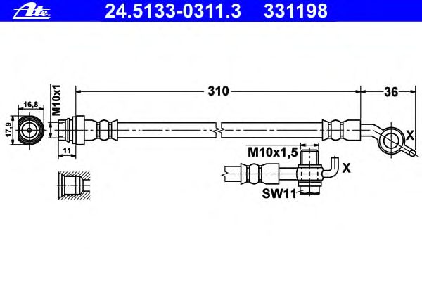 Tubo flexível de travão 24.5133-0311.3