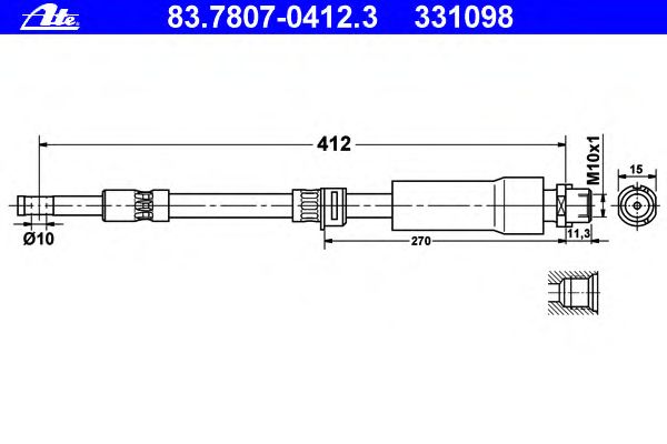 Tubo flexible de frenos 83.7807-0412.3