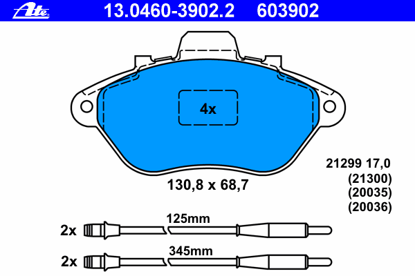Kit de plaquettes de frein, frein à disque 13.0460-3902.2