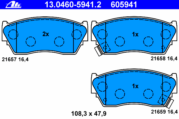 Комплект тормозных колодок, дисковый тормоз 13.0460-5941.2