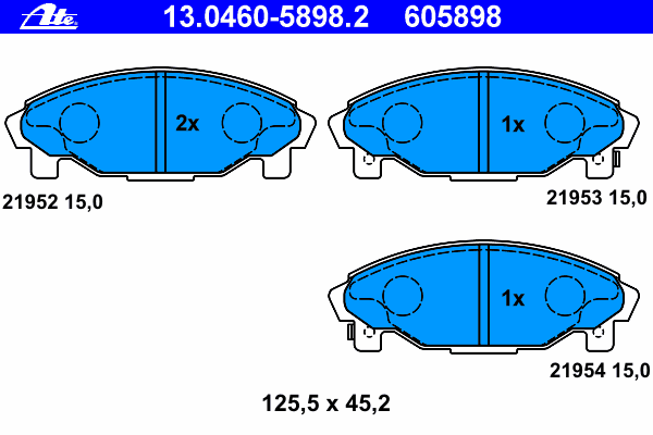 Kit de plaquettes de frein, frein à disque 13.0460-5898.2