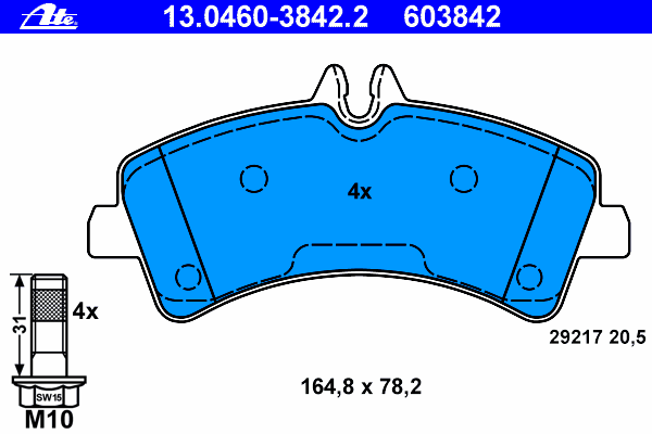 Kit de plaquettes de frein, frein à disque 13.0460-3842.2